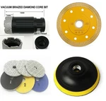Porcelain Tile Granite Kit 2" Core Drill Bit + Pads Turbo Blade Tool Set New. Price: $47.99.
