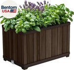 Signature 21.7 Inch Tall Rectangular Large Wood Look Planter For Indoor Outdo New. Price: $176.28.