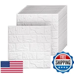 Umedol 40 Pcs 3D Wall Panels Peel And Stick Faux Foam 11.8"X11.8" White Brick New. Price: $74.12.