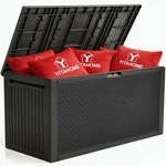 Outdoor Deck Box 90 Gallon Waterproof Resin Storage Black Yitahome Large Handles New. Price: $124.99.