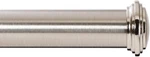 Brushed Nickel Decorative Curtain End Caps, 1" Rod, 120-240" Adjustable New. Price: $86.99.