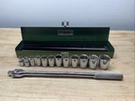 Vintage Sae Sk 1/2 Drive 12 Piece Socket Set And Breaker Bar With Metal Case Used. Price: $129.99.