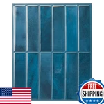 Longking 10-SHEET Blue Peel & Stick Backsplash Tiles Kitchen Wall Waterproof New. Price: $62.93.
