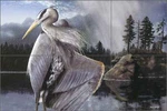 Heron Tile Backsplash Justin Sparks Wildlife Art Ceramic Mural JSA004 New. Price: $64.95.