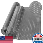 Diamond-plate Rubber Flooring Rolls 21FT X 16IN Garage Mat Pvc Water Stain New. Price: $75.46.