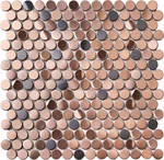 Copper Bronze Penny Round Mosaic Tiles For Kitchen And Bathroom 5 Sheets New. Price: $154.99.