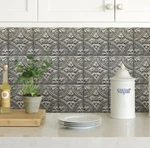 Brewster BHF2774 Silver Faux Tin Tile Peel And Stick Backsplash New. Price: $19.95.