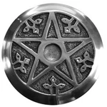 Pentagram Incense Burner 4.5" New Aluminum Silver Color Ash Catcher Altar Tile. Price: $15.49.