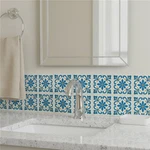 Homeroots 678456 X In. Blue Vinyl Arabesque Peel & Stick Removable Tiles New. Price: $49.17.