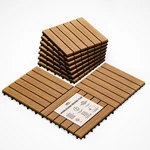 Idzo Interlocking Deck Tiles 9.6 Sqft Waterproof Acacia Wood Patio 10PCS New. Price: $61.44.