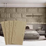 Stone 3D Wall PANELS,4-PACK Pu 23.6"X 47.2", Sand Yellow New. Price: $83.77.
