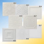 Decorative Glue Up Ceiling Tiles White 20X20 Varied PATTERNS(1) - 88 Pcs Per Box New. Price: $264.00.