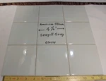 9 Pcs. Ceramic Tiles...glossy *seagull Gray* #43 By American OLEAN...4-1/4" New Open. Price: $39.88.