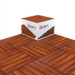 Acacia Wood Patio Flooring Interlocking Tiles Pack 10, X 12", All Weather New. Price: $54.95.