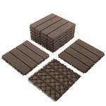 Domi Patio Deck Tiles, Four Slat Plastic Outdoor Flooring, 27 Pieces One Pack New. Price: $67.99.