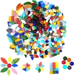 Mixed Color Glass Mosaic Tiles 1.3LB/600G, Shapes Petal Leaf/round/recta New. Price: $42.01.