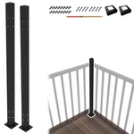 Chr 42" Guard Corner Post V1 Baluster Deck Railing Black Steel Durable New. Price: $120.00.
