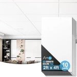 10-PACK Smooth Drop Ceiling Tile 2X4FT Fire-rated, Waterproof, Reusable -white New. Price: $80.00.