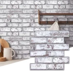 Commomy 10 Pcs 3D Faux Brick Wall Panels -11.8"X11.8" Small Size Pvc Peel New. Price: $39.75.
