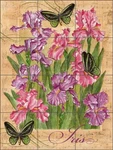 Butterfly Iris Tile Backsplash Sara Mullen Flower Art Ceramic Mural SM111 New. Price: $125.00.