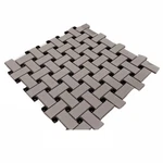Merola Metro Basketweave Matte White W/ Gloss Black Dot Porcelain Mosaic 11.75" Open. Price: $89.00.