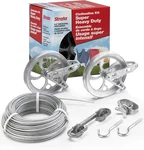 Strata Clothesline Outdoor Super Heavy Duty Kit - 150FT Galvanized Wire Silver New. Price: $155.76.
