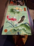 Tang San Cai Still Life Koia Carp Porcelain Tiles Set Of 6. Price: $160.73.