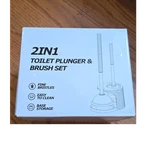 2-IN-1 Toilet Plunger And Brush Set With Base Storage, Fine Bristles, Easy Clean New. Price: $20.14.