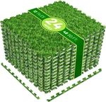 Grass Foam Floor Tiles - 12 Interlocking Mats Of 24"X24 Total 48 Sq Ft For New. Price: $165.35.
