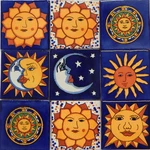 Color Y Tradici Sun Moon Talavera Mexican Tile 4X4 Hand Painted 9 Sol-luna New. Price: $53.96.
