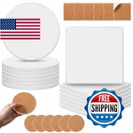 Zopeal 24 Pcs Ceramic Tiles Craft Coasters Unglazed White Cork Backing Alcohol New. Price: $40.17.