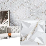 33 Pack 3D Diamond Wall Panels - Gold Veined White Pvc Cor, 32 Sq.ft. New. Price: $109.99.