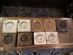 Antique Rosette Trim Blocks Old House Woodwork Of 9 Original Salvage Used. Price: $75.00.