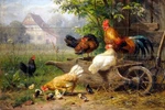 25.5 X 17 Mural Ceramic Farm Rooster Chickens By Carl Jutz Backsplash Tile 2857 New. Price: $216.00.