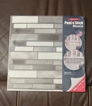 5 Sheets-peel & Stick Mosaics Wall Tiles BLACK/WHITE/GREY/#1916416TRIBECA New. Price: $28.00.