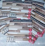Lot 10 Sheets Hardware Self Adhesive Tan Brown And White Wall Tile 12X12 In New. Price: $22.99.