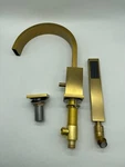 Yasinu Karwors Single Handle Kitchen Faucet 8003-4 Brushed Gold Open. Price: $55.25.