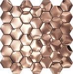 Copper Hexagon 3D Wall Panels - 5 Mosaic Tiles For Stunning Bathroom Backsplash New. Price: $157.99.