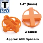 Tavy Two-sided Tile Spacers Orange 1/4" (6MM) Contractor Pack Approx 400 Pieces New. Price: $29.99.