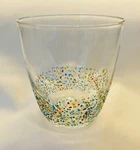 Confetti Pebble Drinking Glass Blown 1/4 3 1/2 Pier Or Apollo Box Used. Price: $11.00.