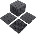 Pre-owned Domi Patio Deck Tiles, Four Slat Plastic Flooring, 27PCS One Pack,grey Open. Price: $39.99.