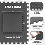 Stalwart Foam Mat Tiles Interlocking Eva Padding Soft Flooring Gray New. Price: $33.94.
