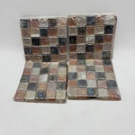 Square Glass 3/4" Mosaic Tile Mardi Gras Four 4.25" Sheets Jeffrey Court New. Price: $20.00.