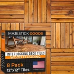 Interlocking Deck Tiles 8 Pack - Snap Together Wood Flooring 12 X Acacia Ha... New. Price: $52.57.