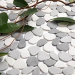 Pebble Tile For Shower Floor, Grey Oval Mosaic Backsplash Kitchen Bat New. Price: $109.99.