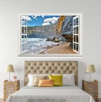 3D Hills Stone 405 Open Windows Mural Print Decal Deco Aj Wallpaper Ivy Brand. Price: $101.48.