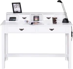 Elegant White Writing Desk With 4 Drawers & Removable Organizer For Home Office New. Price: $166.99.