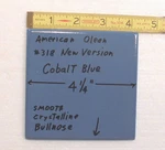Pc. Cobalt Blue #318: Crystalline Bullnose Ceramic Tile, 4-1/4" American Olean Open. Price: $9.88.