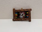 Hand Painted Sugar Skull Ceramic Tile Wooden Key Holder Wall Rack 3 Hooks Used. Price: $11.99.