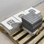 (lot 110) 12" Agrob Buchtal Porcelain Floor Tile Gray 5CM X Square Mosaic Open. Price: $220.29.